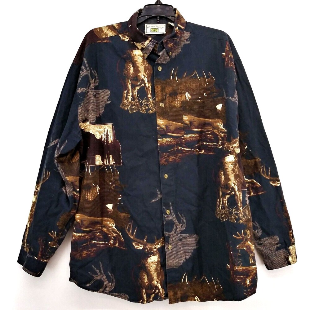 Michael Austin Shirt Mens Size L  Green Long Sleeve Button Down Collared Shirt